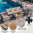 VilroCaz 4 Pieces Outdoor Sectional Sofa Set, All-Weather Patio Seating Group - Image 4