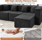MONVANE 103'' Modular Sectional Sofa, Comfy Teddy Velvet Cloud Couch - Image 5
