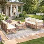 Pamapic 7-Piece Wicker Outdoor Furniture Set, Boho Sectional Sofa Patio - Image 2