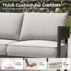 Gand Patio Outdoor 3-Seat Couch Sofa, Wicker Conversation Set - Image 3