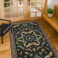 Black Front Door Mat Indoor Entrance Non Slip Washable by HazoHaus