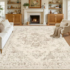 10x14 Area Rugs Living Room: Bedroom Washable Carpet Beige/Ivory | Large - Image 8