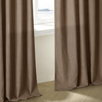 Brown Pleated Linen Light Filtering Curtains 96 Inches Long - Image 8
