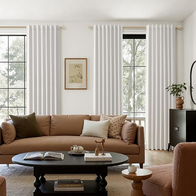 90 Inch Long Natural 100% Blackout Linen Curtains - Image 8