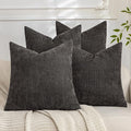 Set of 4 Soft Textured Decorative Throw Pillow Covers 24x24 Inch Cozy Farmhouse by Cozoomy