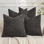 Set of 4 Soft Textured Decorative Throw Pillow Covers 24x24 Inch Cozy Farmhouse by Cozoomy
