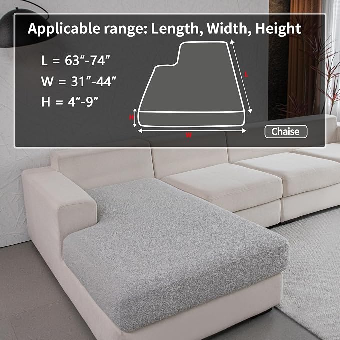 OHSIO Couch Cushion Covers for Sectional Sofa, Stretch Soft Sofa Slipcovers - Image 2
