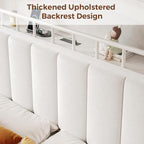 Queen Size Bed Frame with LED Storage Headboard & 2 Storage Drawers, Velvet - Image 5