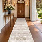 Washable 3x12 Long Runner Rug for Hallway, Boho Waterproof Large Kitchen Floor by HazoHaus