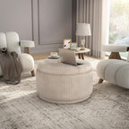Furniture of America Lennox Modern Chenille 29-inch Round Storage Ottoman by FurnitureofAmerica
