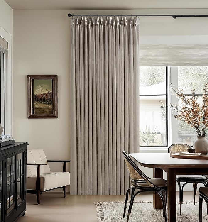 Burlywood Pinch Pleated Extra Long Semi Sheer Curtains 105 Inches Long 50W | by Twodrapes