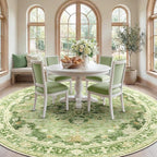 RELEANY Washable Area Rug, Round 10ft, Water Repellent, Pet Friendly, Vintage - Image 3