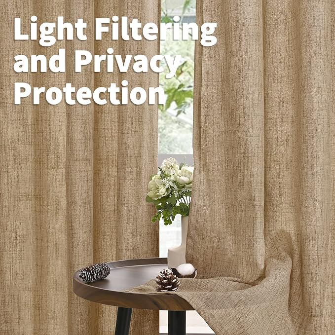 YoungsTex Burlap Linen Curtains 40 Inch Long - Image 5