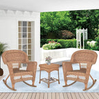 Jeco 3 Piece Rocker Wicker Chair Set - Image 4