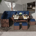 KIGOTY 7 Piece Patio Furniture Set, Outdoor PE Wicker Rattan Outdoor Dining Set - Image 6