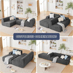 Weture 107" Modular Sectional Cloud Couch, Boneless couches Sponge sectionals - Image 4