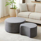 49.7'' Foam Round Nesting Coffee Table Set of 2, Modern Upholstered Side End - Image 5