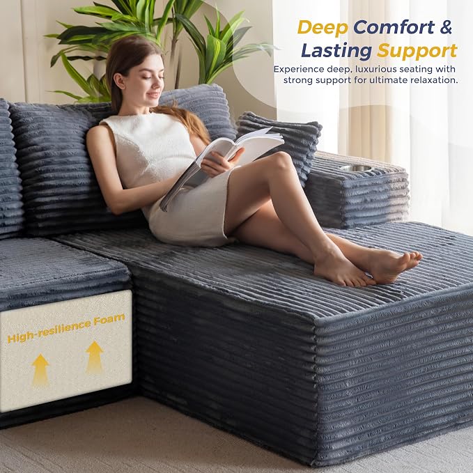MAXYOYO 104" Modular Sectional Couch - Image 8