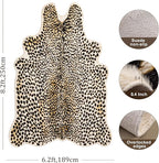 Cheetah Print Rug, Faux Fur Animal Print Leopard Rug Multicolor 6.2x8.2ft | - Image 2