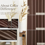 Mocha Mousse Curtains 120 Inches Long 2 Panels Set Back Tab Linen Loop Pocket - Image 3