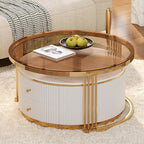 Modern 2 Pieces Round Nesting Coffee Table - Image 4
