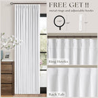 Snow White Pleated Linen 100% Blackout Curtains 86 Inches Long | Pinch Pleat - Image 5