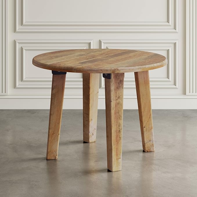 Jofran Reclamation 42" Rustic Reclaimed Solid Wood Round Dining Table - Image 7