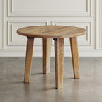 Jofran Reclamation 42" Rustic Reclaimed Solid Wood Round Dining Table - Image 7