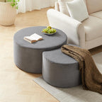 49.7'' Foam Round Nesting Coffee Table Set of 2, Modern Upholstered Side End - Image 7