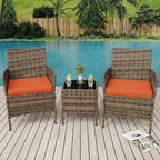GarveeLife 3 Piece Patio Furniture Set, Rattan Outdoor Furniture - Image 8