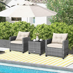 Tangkula 3 Pieces Patio Furniture Set, PE Rattan Wicker 3 Pcs Outdoor Sofa Set - Image 4