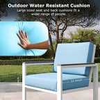 4-Piece Outdoor Patio Furniture Set, Metal Conversation Sofa Set - Image 5