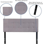 Flash Furniture Bedford Tufted Upholstered Full Size Headboard in Light Gray - Image 4
