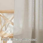 RYB HOME Sheer Linen Curtains Light & Privacy Semi Translucent Curtains Sheer - Image 5