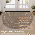 BEQHAUSE Dirt Trapper Door Mat 36" x 60" Half Circle Non Slip Rugs, Taupe | - Image 3
