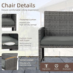 4 Piece Patio Ratten Set Outdoor Furniture Set Wicker Conversation Set - Image 4