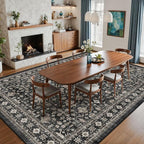 Grey Area Rug 9x12 for Living Room Bedroom | Low Pile; Non Slip;Machine - Image 4
