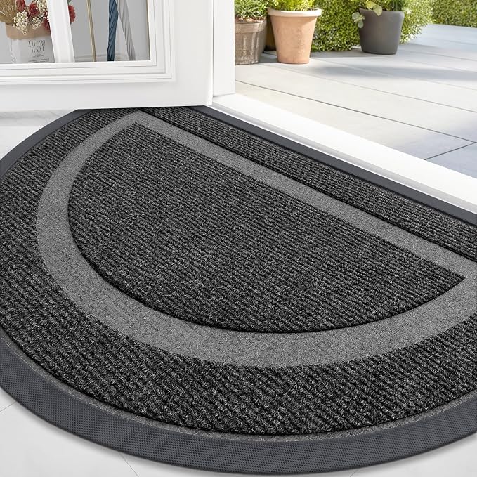 OLANLY Half Circle Front Door Mat Outside 59x34 All-Season Rubber Doormat | by OLANLY