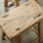 Artissance Rustic Wooden Stool – Handmade Reclaimed Wood Stool, Vintage - Image 5