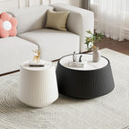 Modern Marble Nesting Coffee Table Set of 2, 26.77" Cup Shaped Coffee and End - Image 4