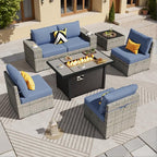 ovios 7 Pieces Patio Furniture Set, Outdoor Wicker Sectional Sofa by OVIOS