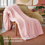 Bedsure Soft Coral Pink Throw Blanket - Image 3