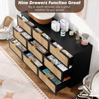 GarveeHome Rattan 9 Drawer Dressers - Image 4