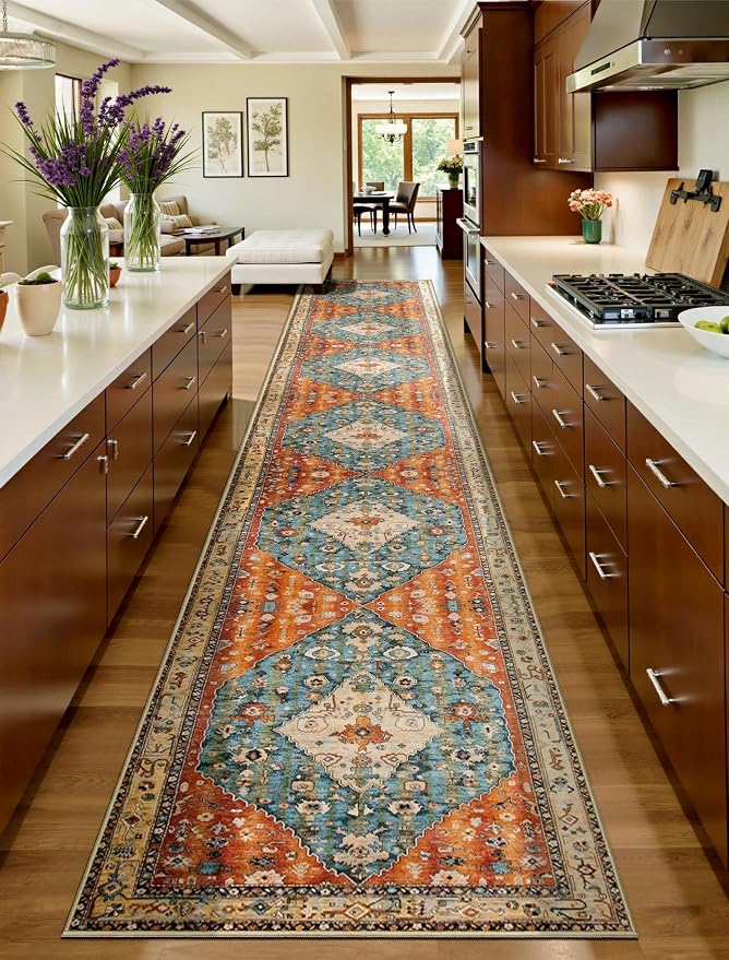 SERISSA 2'6"x16' Washable Non Slip Boho Runner Rug - Image 2