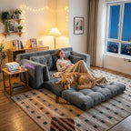 Homkdom Convertible Loveseat Sleeper, Space-Saving Folding Sofa Bed - Image 2
