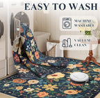 DUKINO 2.6x14 Washable Runner Rug, Floral Non Slip Runner Rug, Low Pile - Image 5