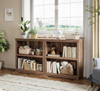 LINSY HOME 2-Tier Bookcase and Bookshelf, Small Wood Display Storage Shelves - Image 2