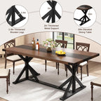 Hlivelood 71 Inch Dining Table for 6 People, Rectangular Kitchen Farmhouse - Image 4