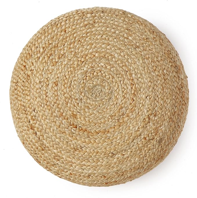 · REDEARTH · Jute Circular Low Pouf Ottoman - Image 7