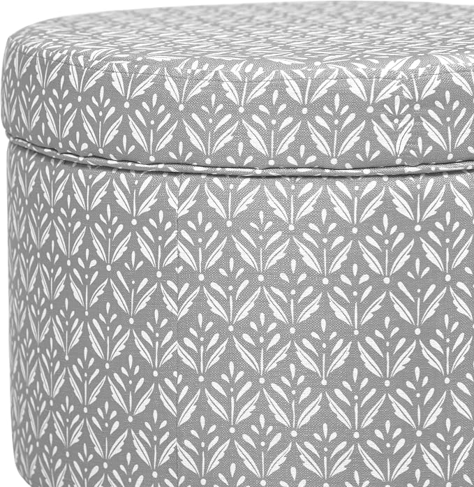 HomePop Upholstered Round Storage Ottoman|Homepop Home Décor|Upholstered Round - Image 8